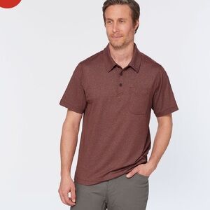 Duluth Trading Co Men’s Powercord Standard Fit S. Sleeve Polo,Burgundy Color 2XL
